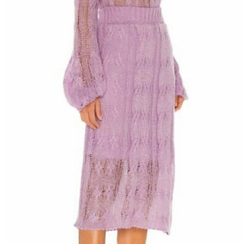 💜 KENDALL & KYLIE LILAC HIGH WAIST CHUNKY KNIT MIDI SKIRT! - Picture 2 of 12